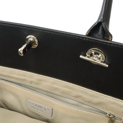 Chanel Quilted CC Logo Portobello Tote 2-Way Shoulder Bag Chain Leather Black — view 7
