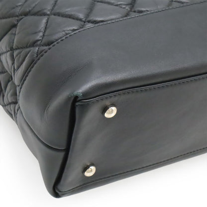 Chanel Quilted CC Logo Portobello Tote 2-Way Shoulder Bag Chain Leather Black — view 3