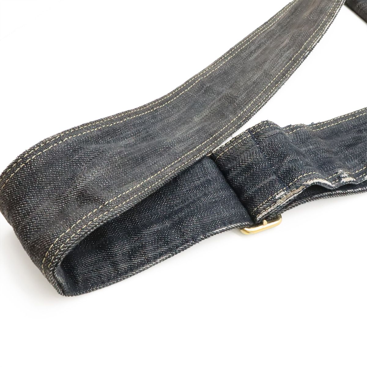 Chanel Spark Ring Denim CC Logo Shoulder Bag Indigo Blue Gold — view 5