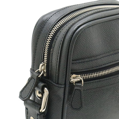 Louis Vuitton Taiga Dimitri Shoulder Bag Crossbody Leather Ardoise Black Silver — view 6