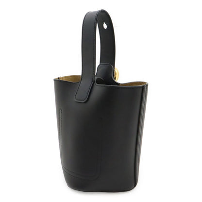 Loewe Pebble Bucket Bag Mini Slim Scarf Leather Black Gold — view 2