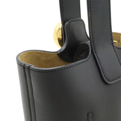Loewe Pebble Bucket Bag Mini Slim Scarf Leather Black Gold — view 4