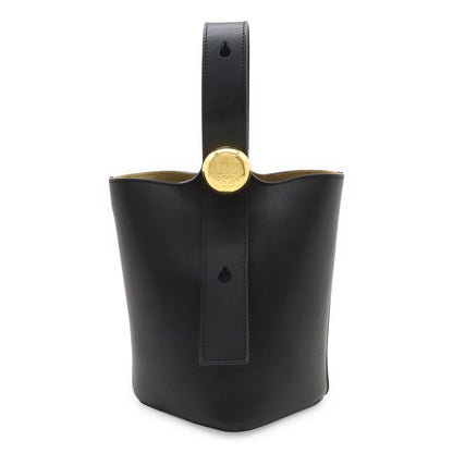 Loewe Pebble Bucket Bag Mini Slim Scarf Leather Black Gold