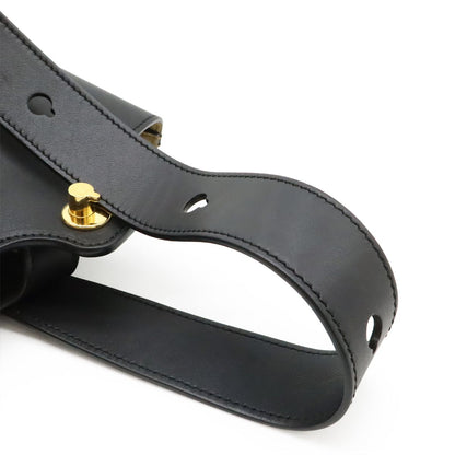 Loewe Pebble Bucket Bag Mini Slim Scarf Leather Black Gold — view 6