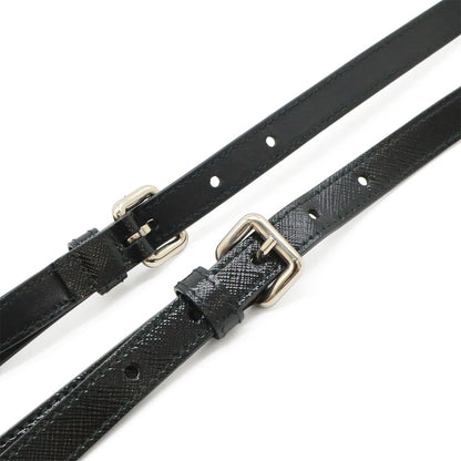 Prada Shoulder Bag Pochette Crossbody 2-Way Clutch Enamel Patent Leather Nero — view 5