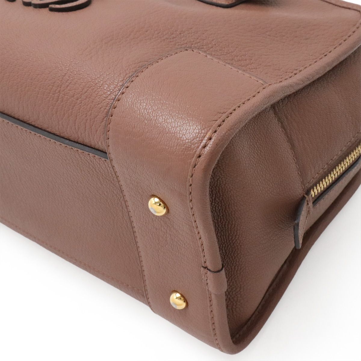Loewe Amazona 28 Anagram Mini Boston Bag Leather Terracotta Pink Gold — view 3