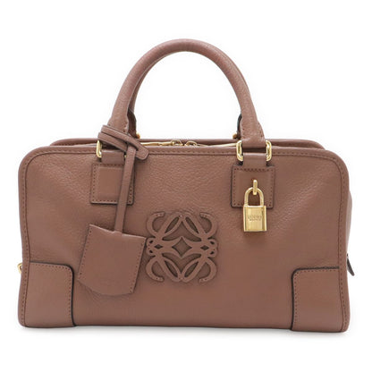 Loewe Amazona 28 Anagram Mini Boston Bag Leather Terracotta Pink Gold