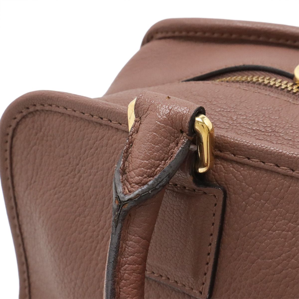 Loewe Amazona 28 Anagram Mini Boston Bag Leather Terracotta Pink Gold — view 7