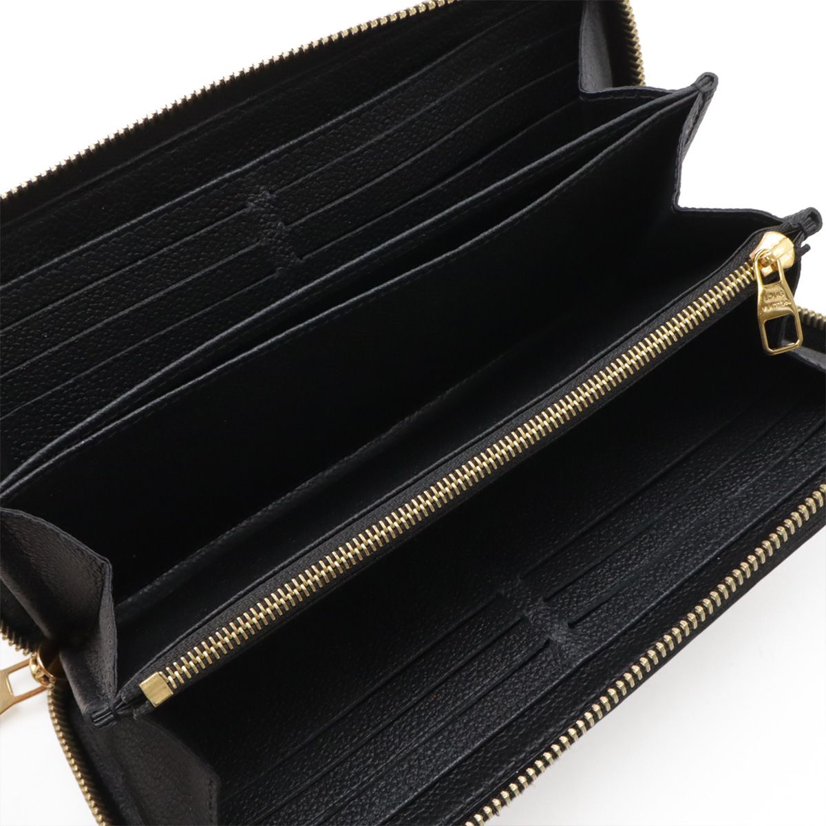 Louis Vuitton Monogram Empreinte Zippy Wallet Zip Around Leather Noir Black — view 5