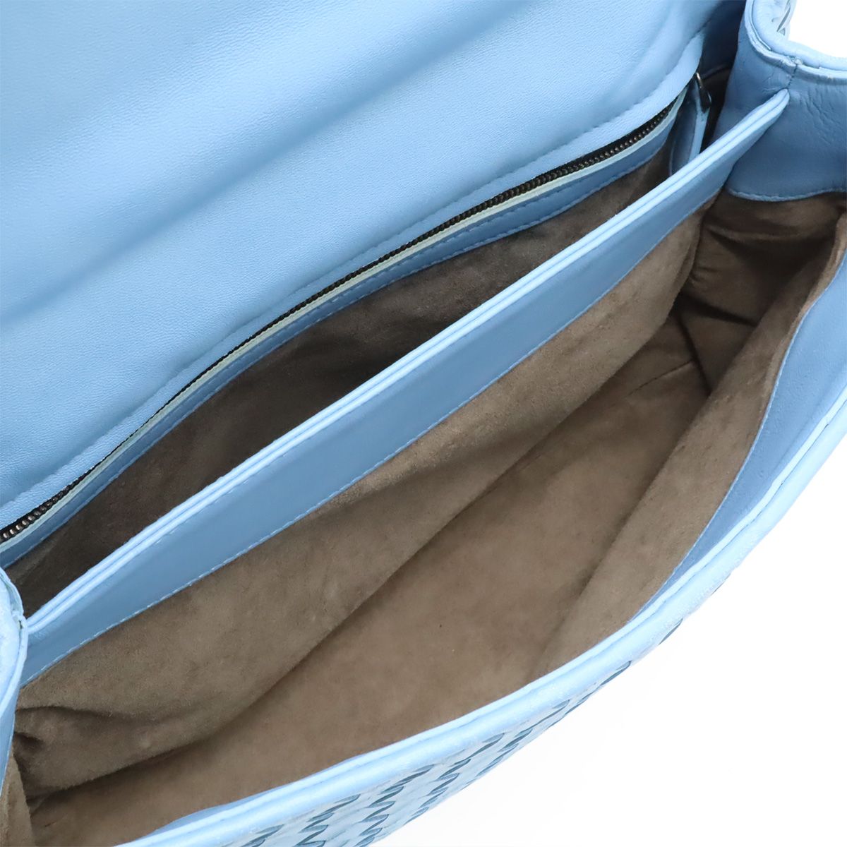 Bottega Veneta Olympia Chain Shoulder Bag Leather Light Blue — view 8