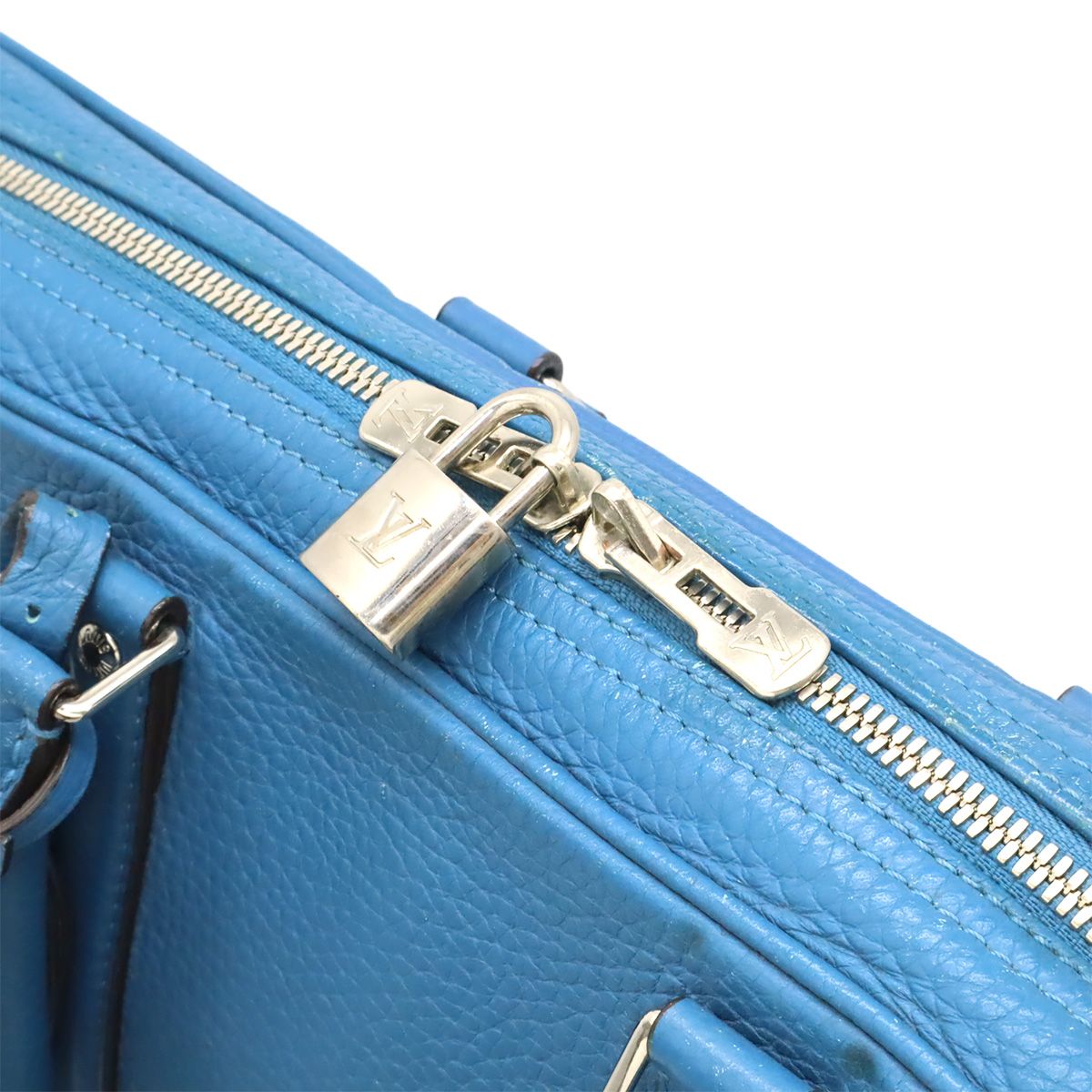 Louis Vuitton Pdv Porte Documents Voyage Briefcase Business Purse Leather Blue — view 6