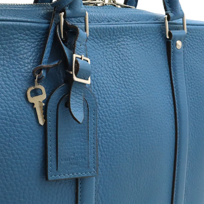 Louis Vuitton Pdv Porte Documents Voyage Briefcase Business Purse Leather Blue — view 9