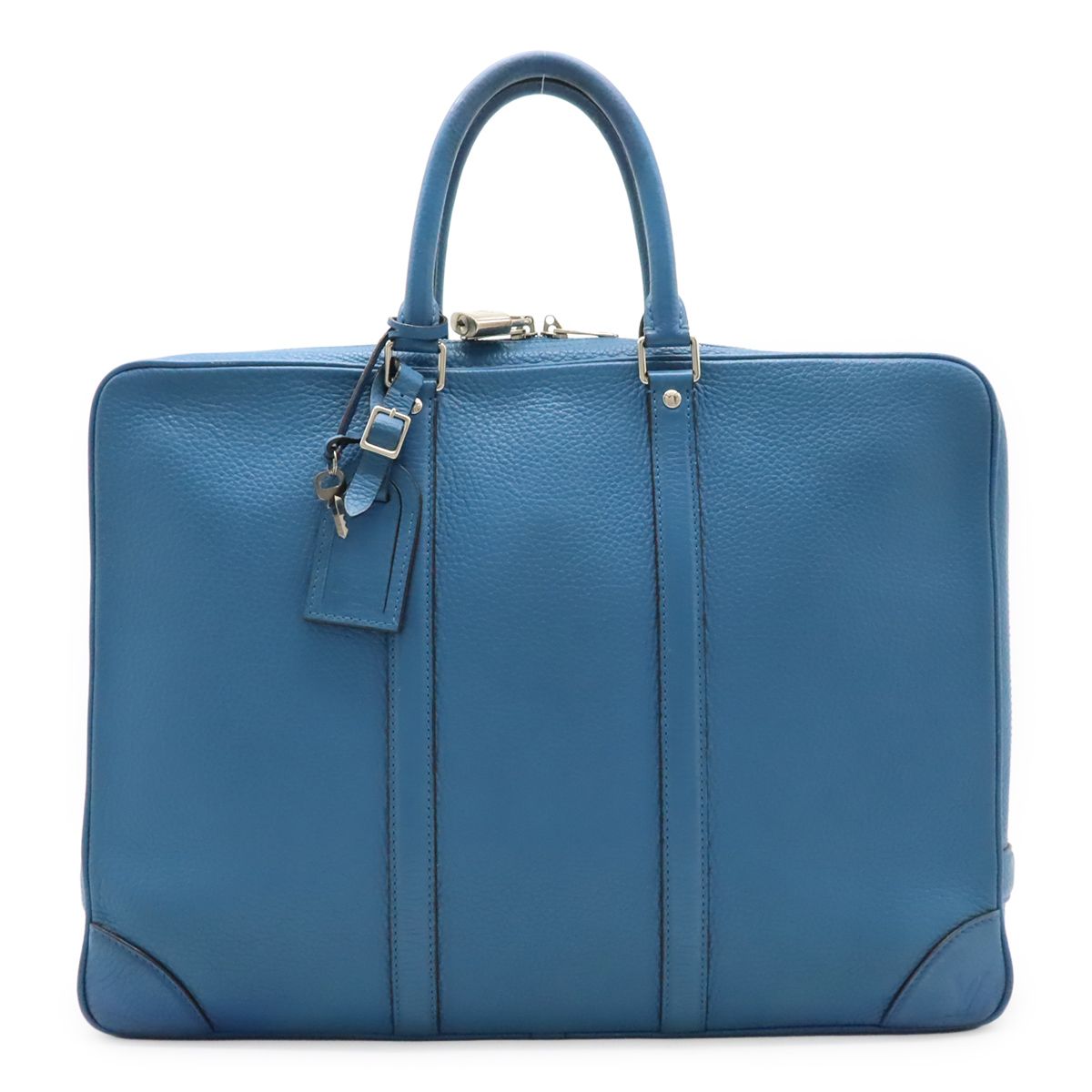 Louis Vuitton Pdv Porte Documents Voyage Briefcase Business Purse Leather Blue