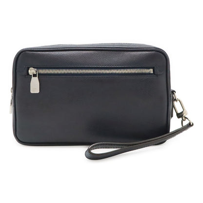 Louis Vuitton Taiga Pochette Kasai Clutch Handbag Blue Marine Navy