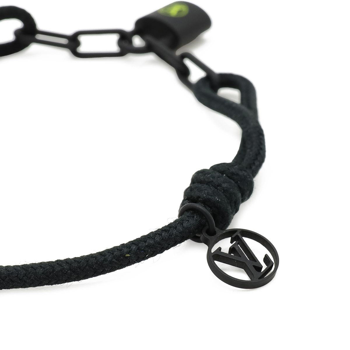 Louis Vuitton Bracelet Silver Lockit Virgil Avro Cadena Motif Titanium Noir — view 3