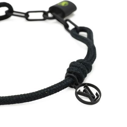 Louis Vuitton Bracelet Silver Lockit Virgil Avro Cadena Motif Titanium Noir — view 3