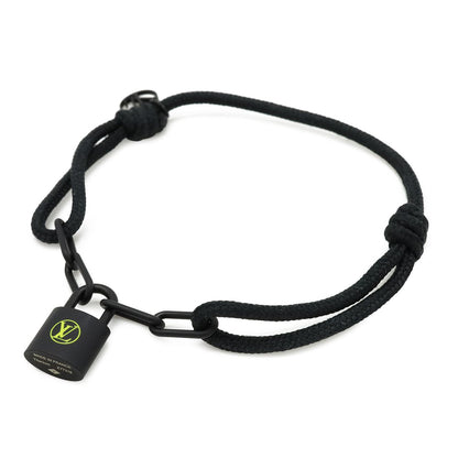Louis Vuitton Bracelet Silver Lockit Virgil Avro Cadena Motif Titanium Noir