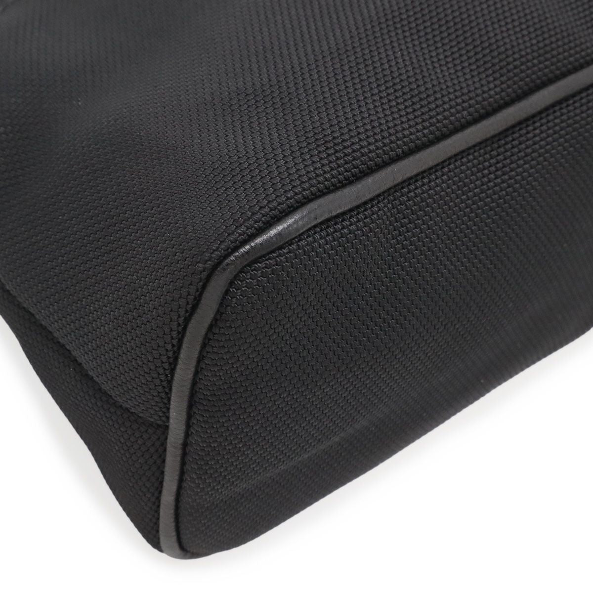 Hermes Bolide Pouch Series Makeup Cosmetic Multi Case Nylon Canvas Black Silver — view 3