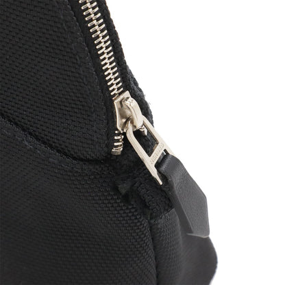 Hermes Bolide Pouch Series Makeup Cosmetic Multi Case Nylon Canvas Black Silver — view 5