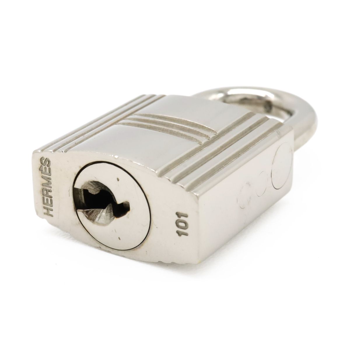 Hermes Cadena Padlock Key with Key Metal Silver — view 4