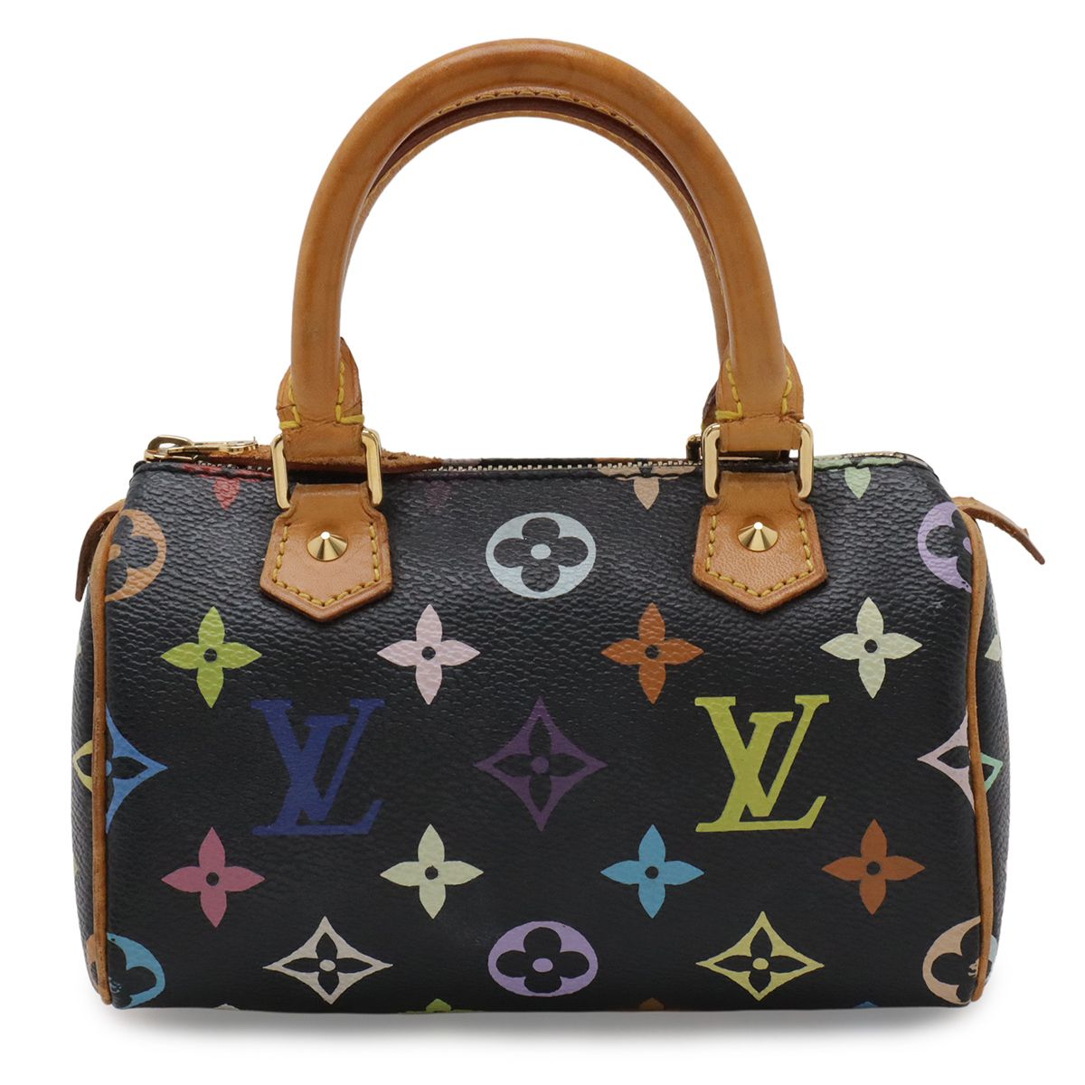 Louis Vuitton Monogram Multicolor Mini Speedy Mini Bag Pouch Case Noir Black