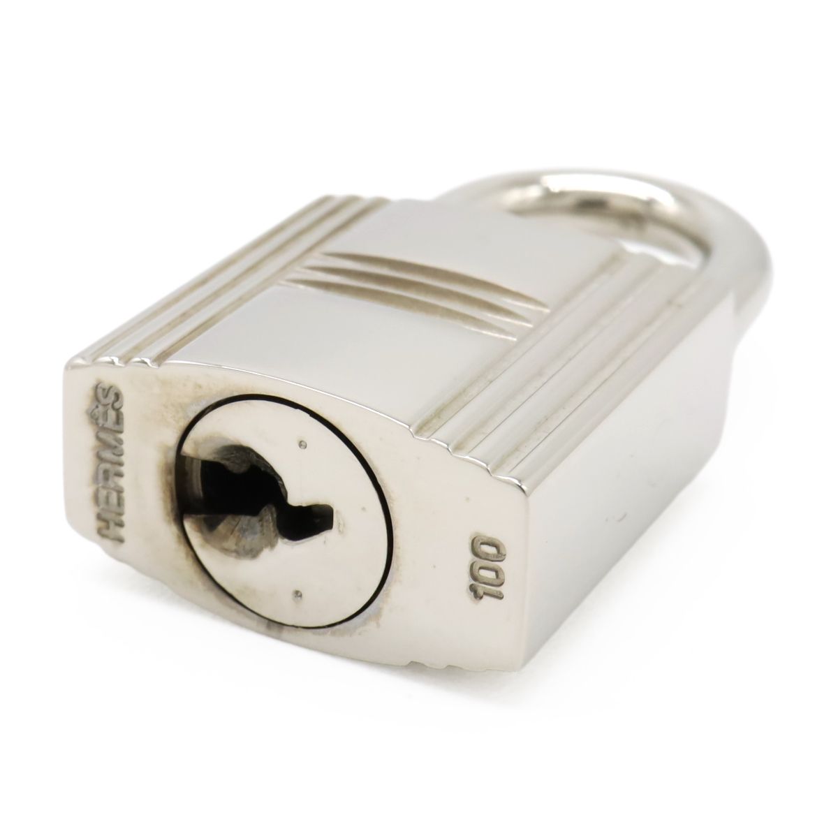 Hermes Cadena Padlock Key with Key Metal Silver — view 4