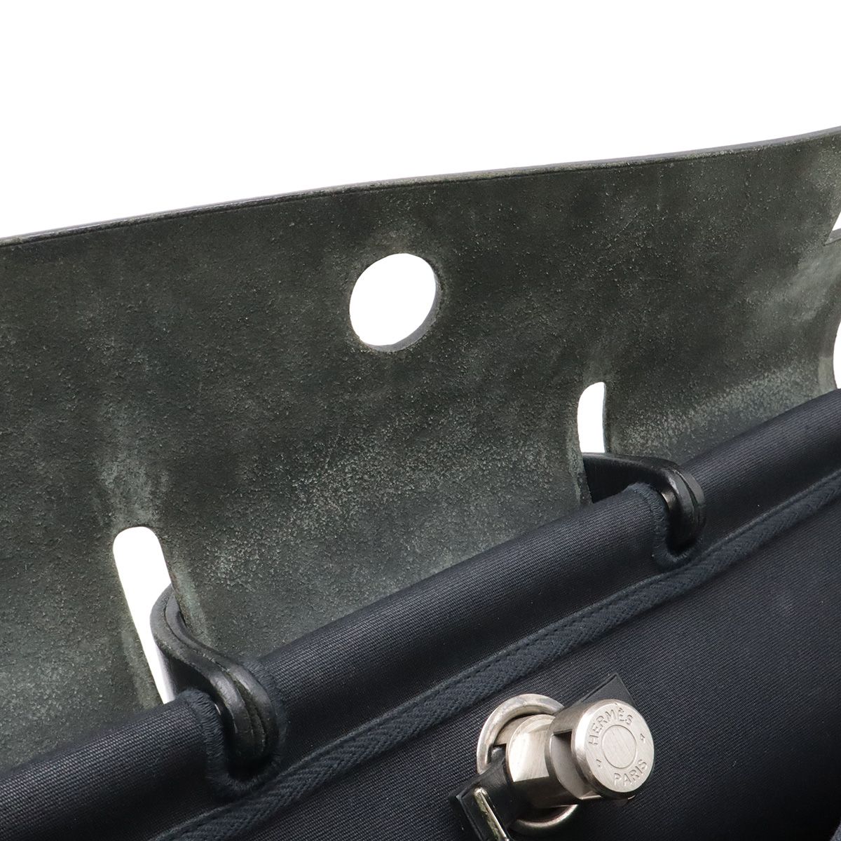 Hermes Herbag MM Handbag Toile Officier Canvas Black — view 8