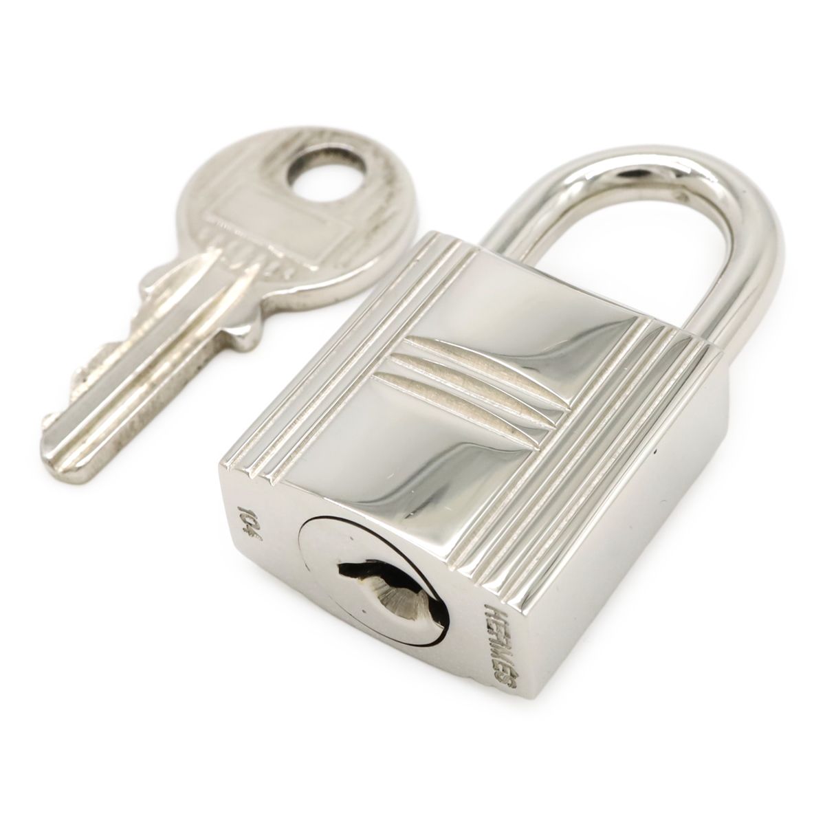 Hermes Cadena Padlock Key with Key Metal Silver