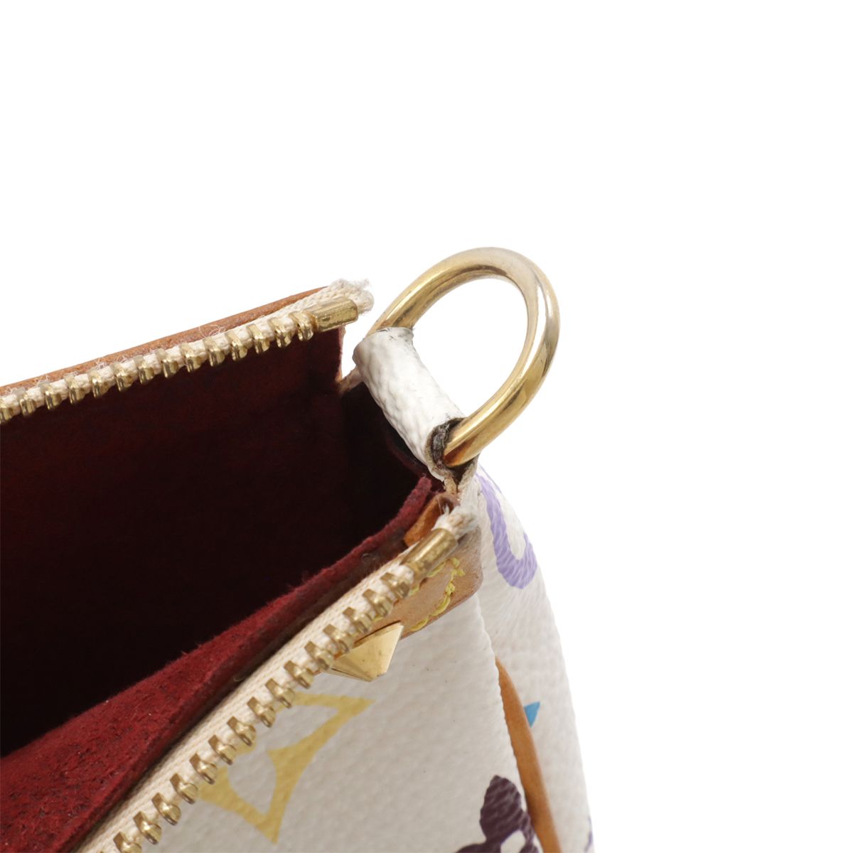 Louis Vuitton Monogram Multicolor Pochette Pouch Handbag Blanc White — view 9