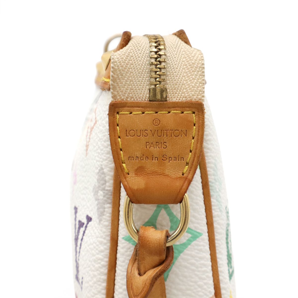 Louis Vuitton Monogram Multicolor Pochette Pouch Handbag Blanc White — view 5