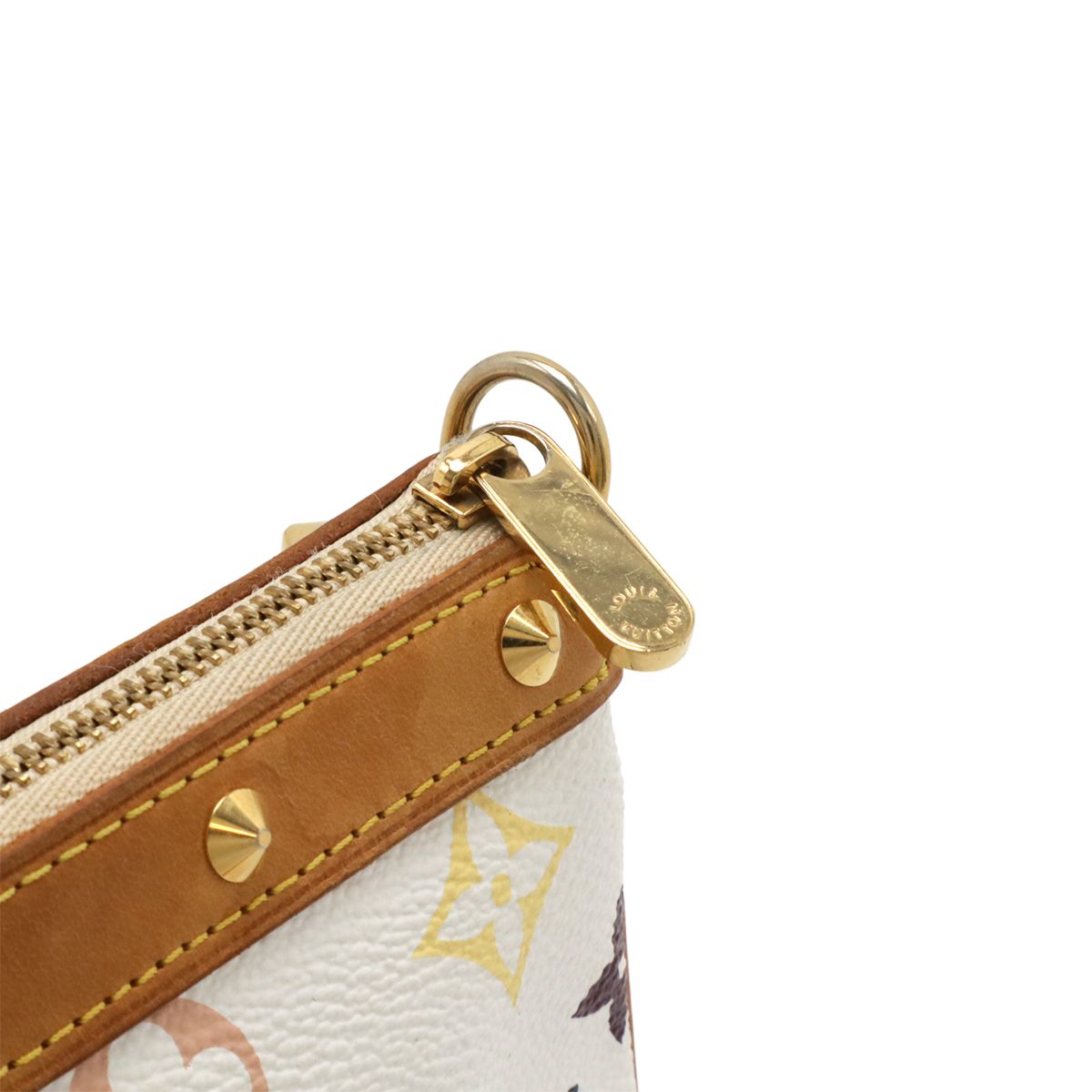 Louis Vuitton Monogram Multicolor Pochette Pouch Handbag Blanc White — view 4