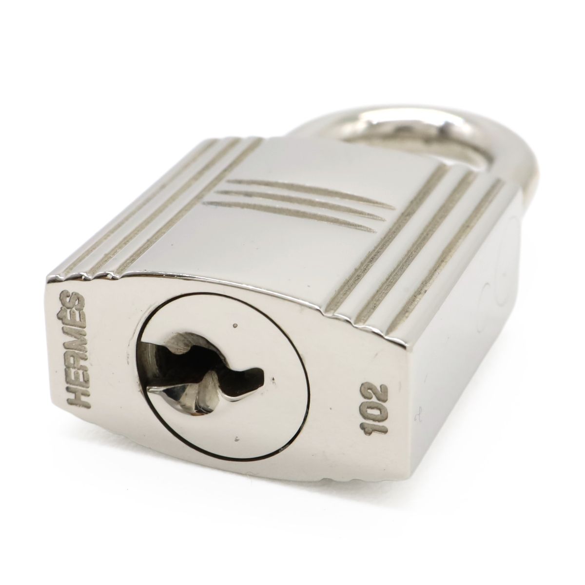 Hermes Cadena Padlock Key with Key Metal Silver — view 4