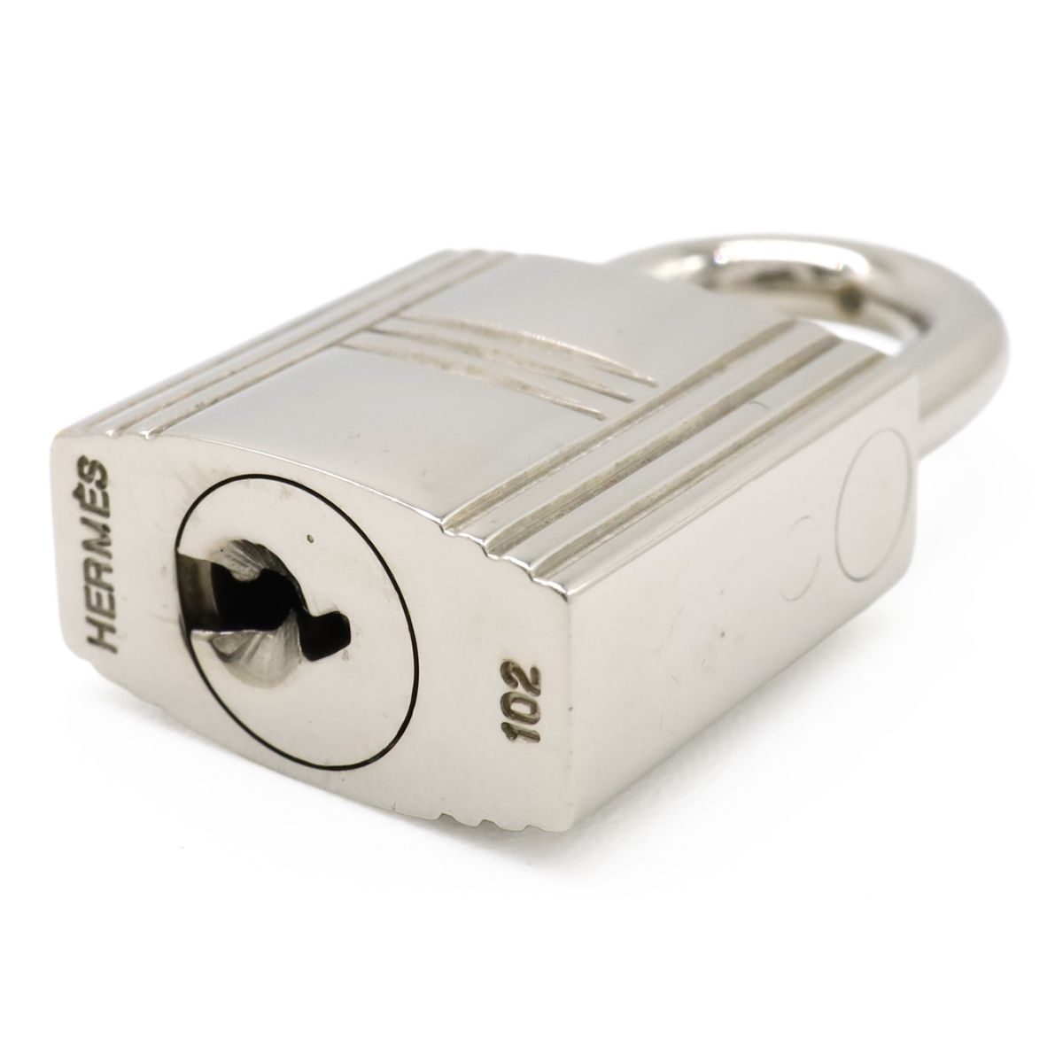 Hermes Cadena Padlock Key with Key Metal Silver — view 4