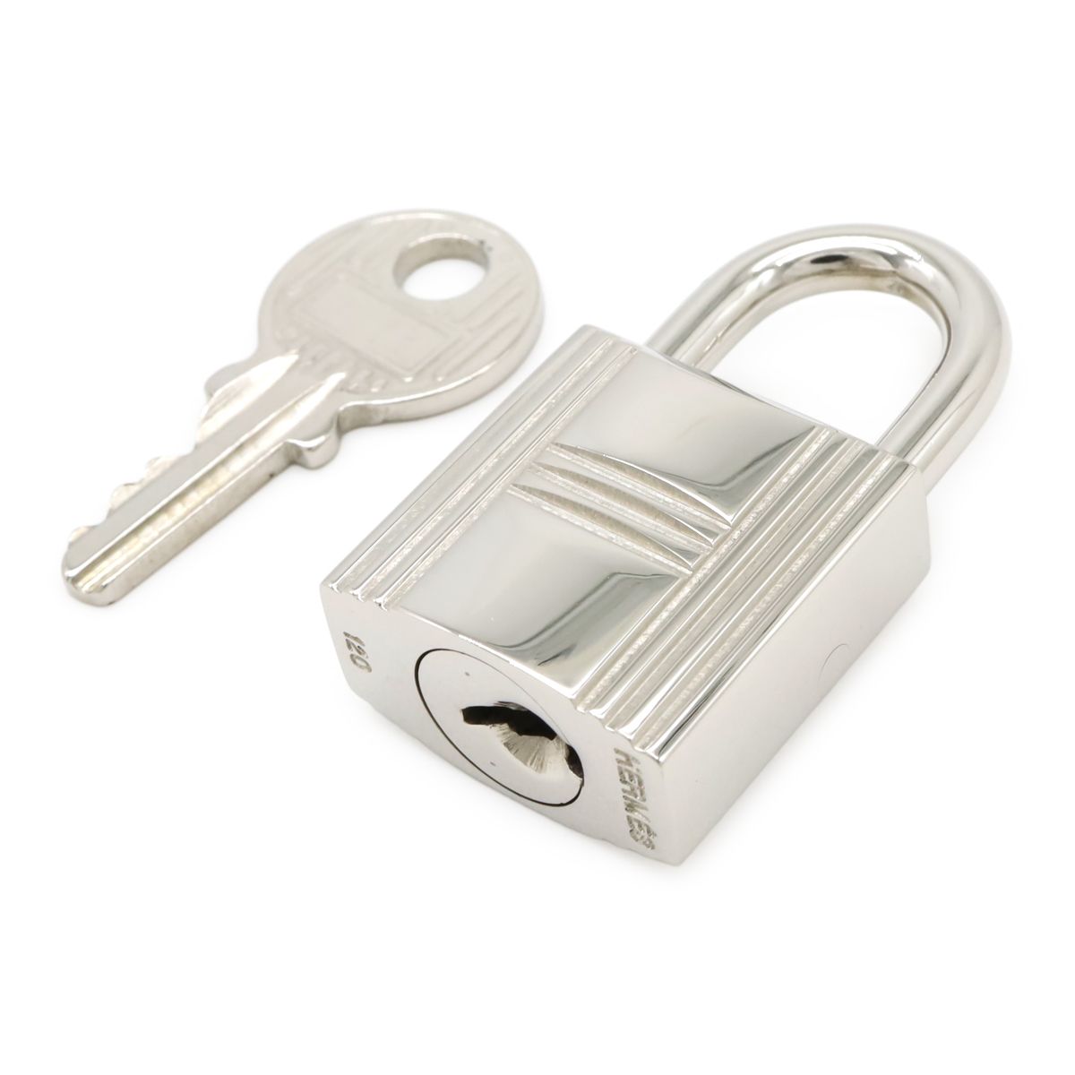 Hermes Cadena Padlock Key with Key Metal Silver