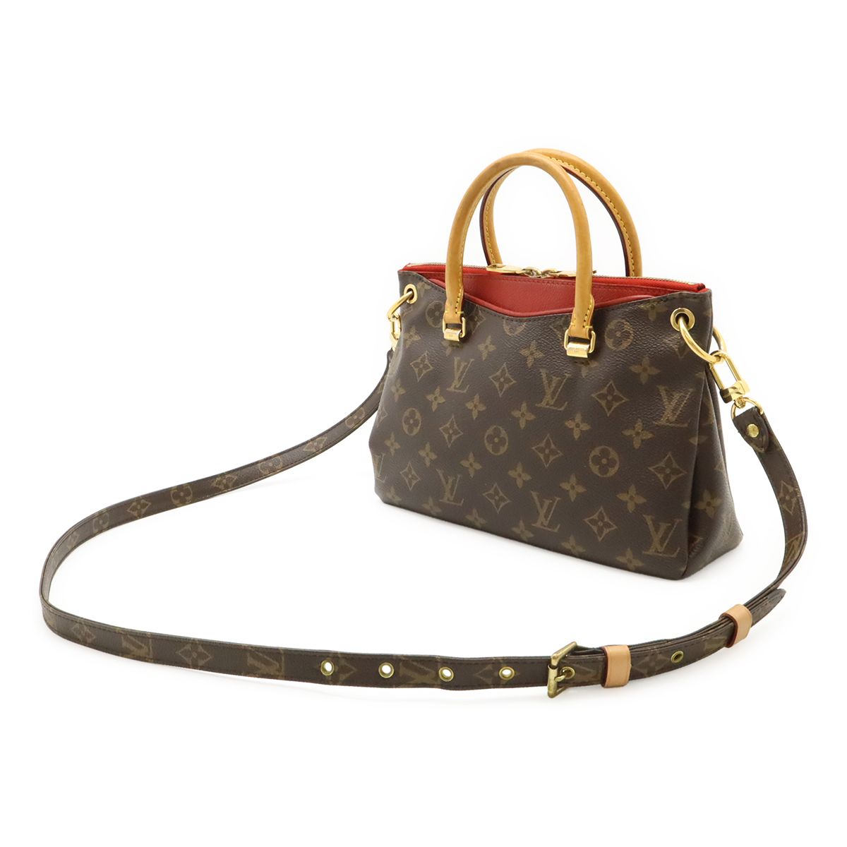 Louis Vuitton Monogram Pallas BB 2-Way Shoulder Bag Crossbody Leather Cerise Red — view 2