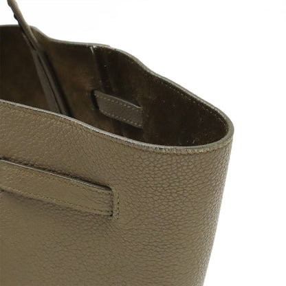 Celine Cabas Phantom Small Belt Tote Shoulder Bag Leather Taupe Gray Ju — view 4