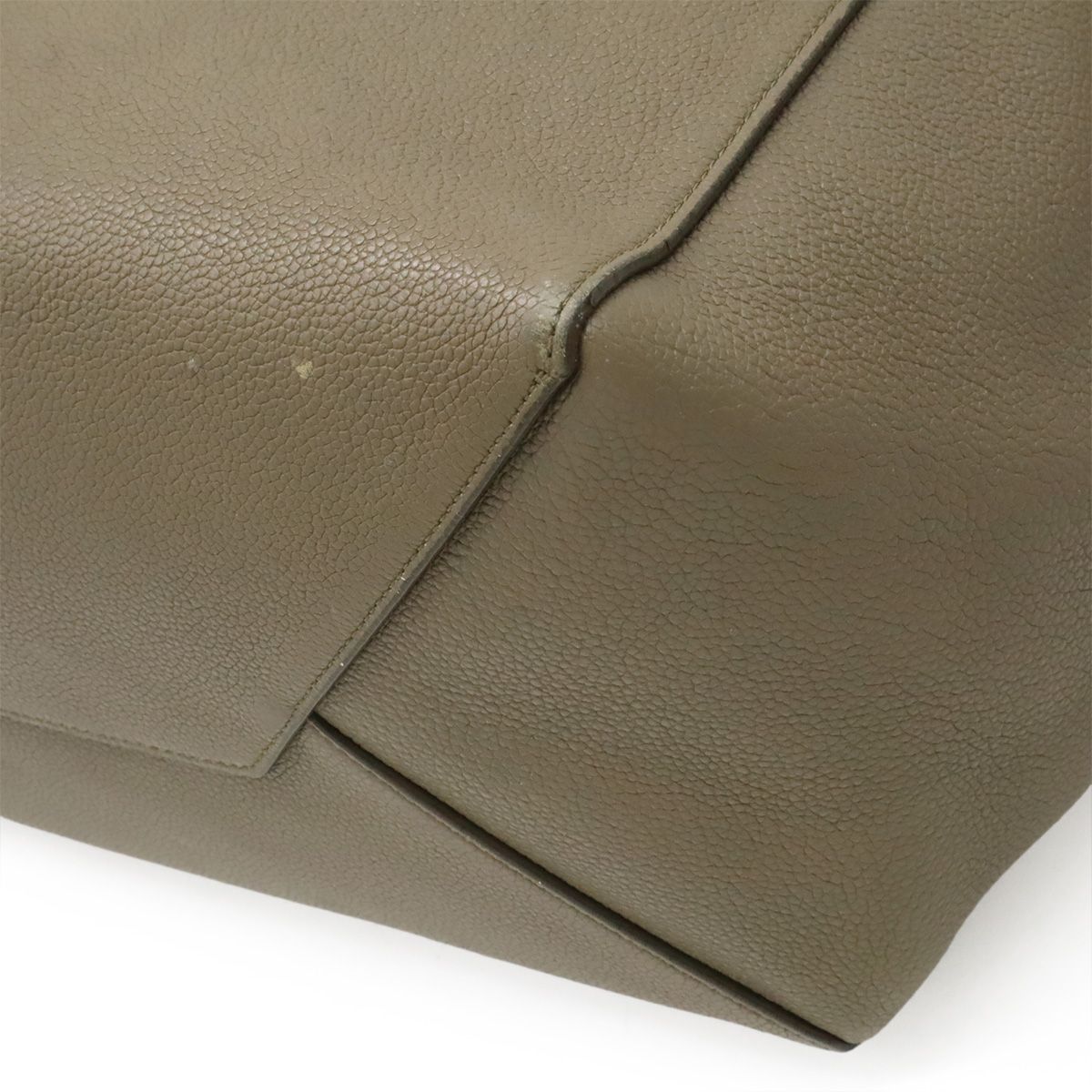 Celine Cabas Phantom Small Belt Tote Shoulder Bag Leather Taupe Gray Ju — view 3