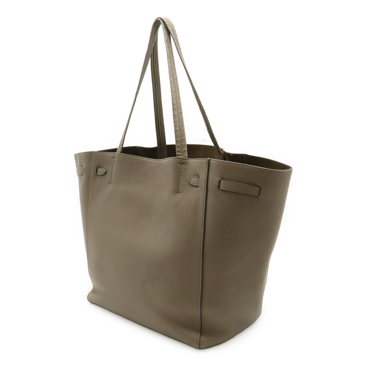 Celine Cabas Phantom Small Belt Tote Shoulder Bag Leather Taupe Gray Ju — view 2