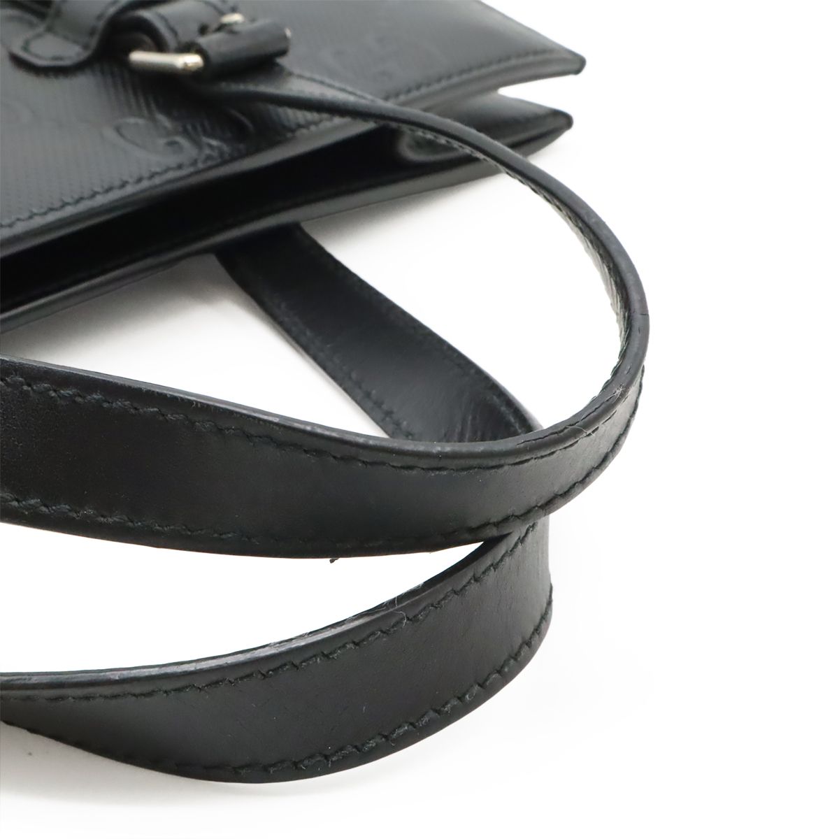 Gucci GG Embossed Tote Vertical Leather Black Silver — view 4