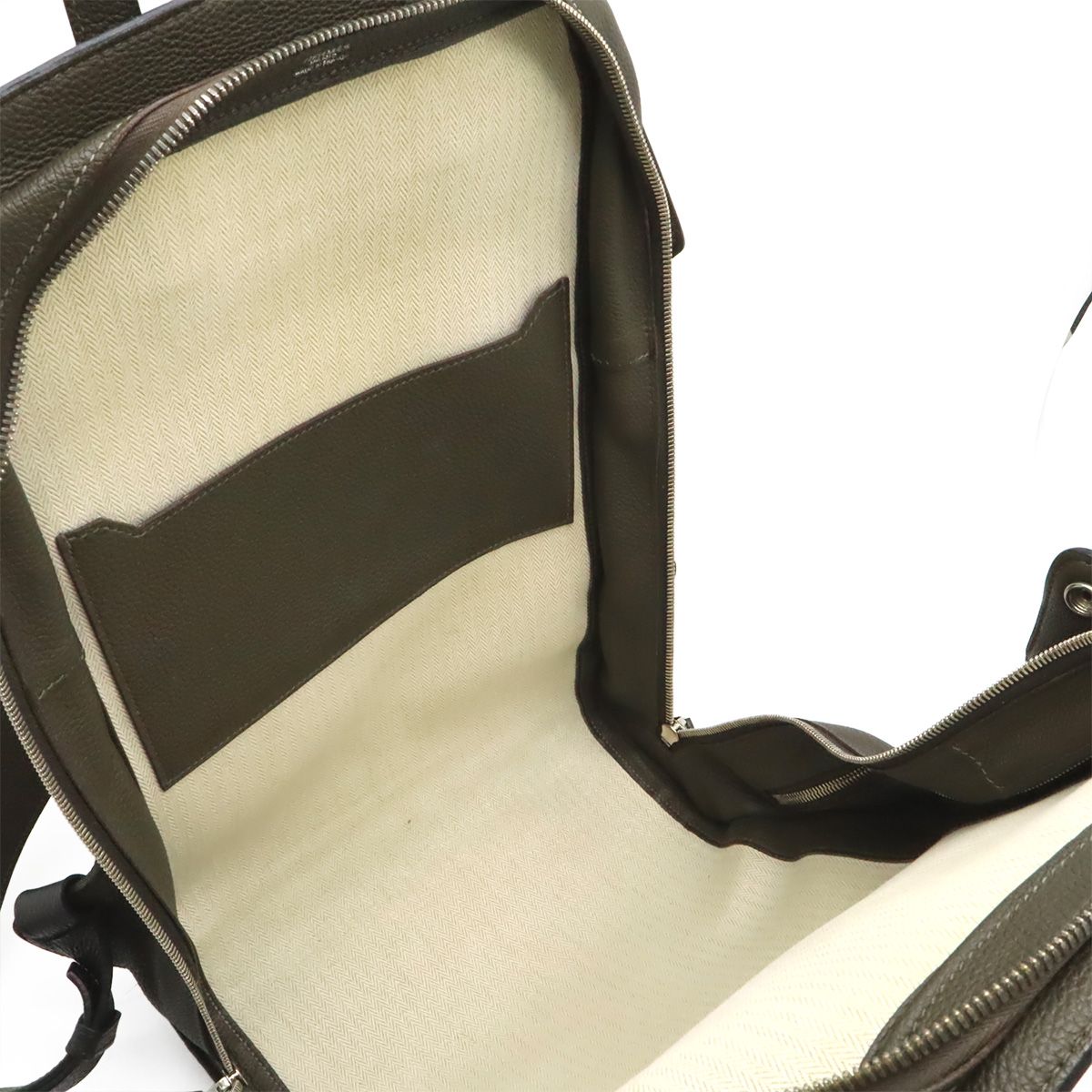 Hermes City 27 Backpack Taurillon Clemence Leather Black Vert Grease Silver — view 9