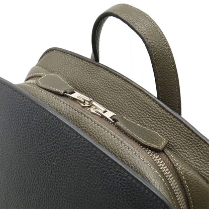 Hermes City 27 Backpack Taurillon Clemence Leather Black Vert Grease Silver — view 8