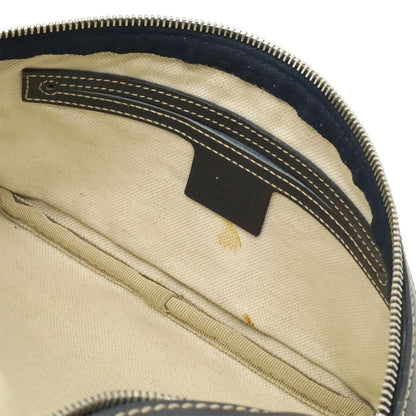 Gucci GG Supreme Belt Bag Waist Pouch Hip Leather Navy Beige — view 7