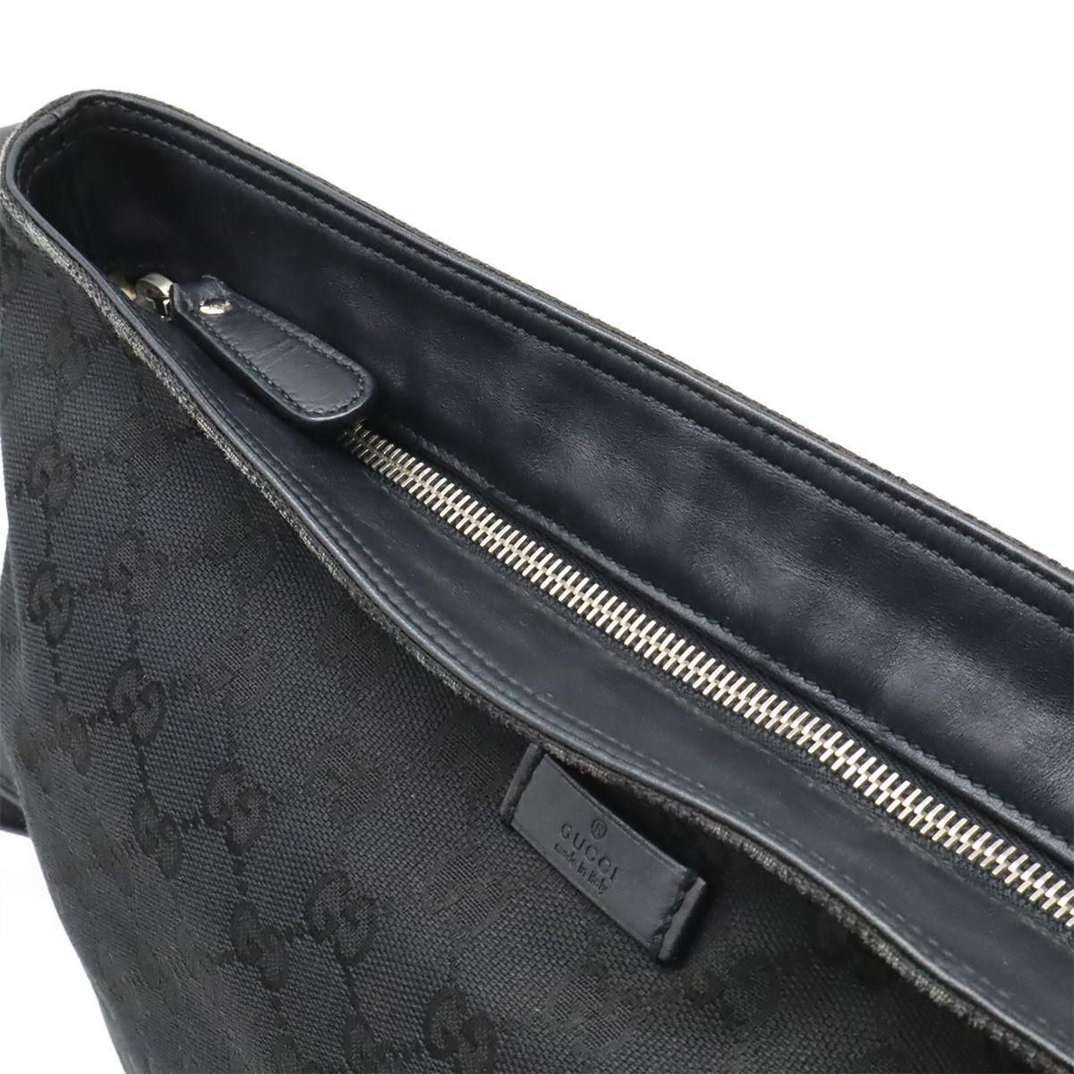 Gucci GG Canvas Sherry Line Shoulder Bag Crossbody Leather Black Green Red — view 6