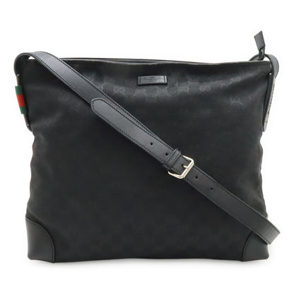 Gucci GG Canvas Sherry Line Shoulder Bag Crossbody Leather Black Green Red