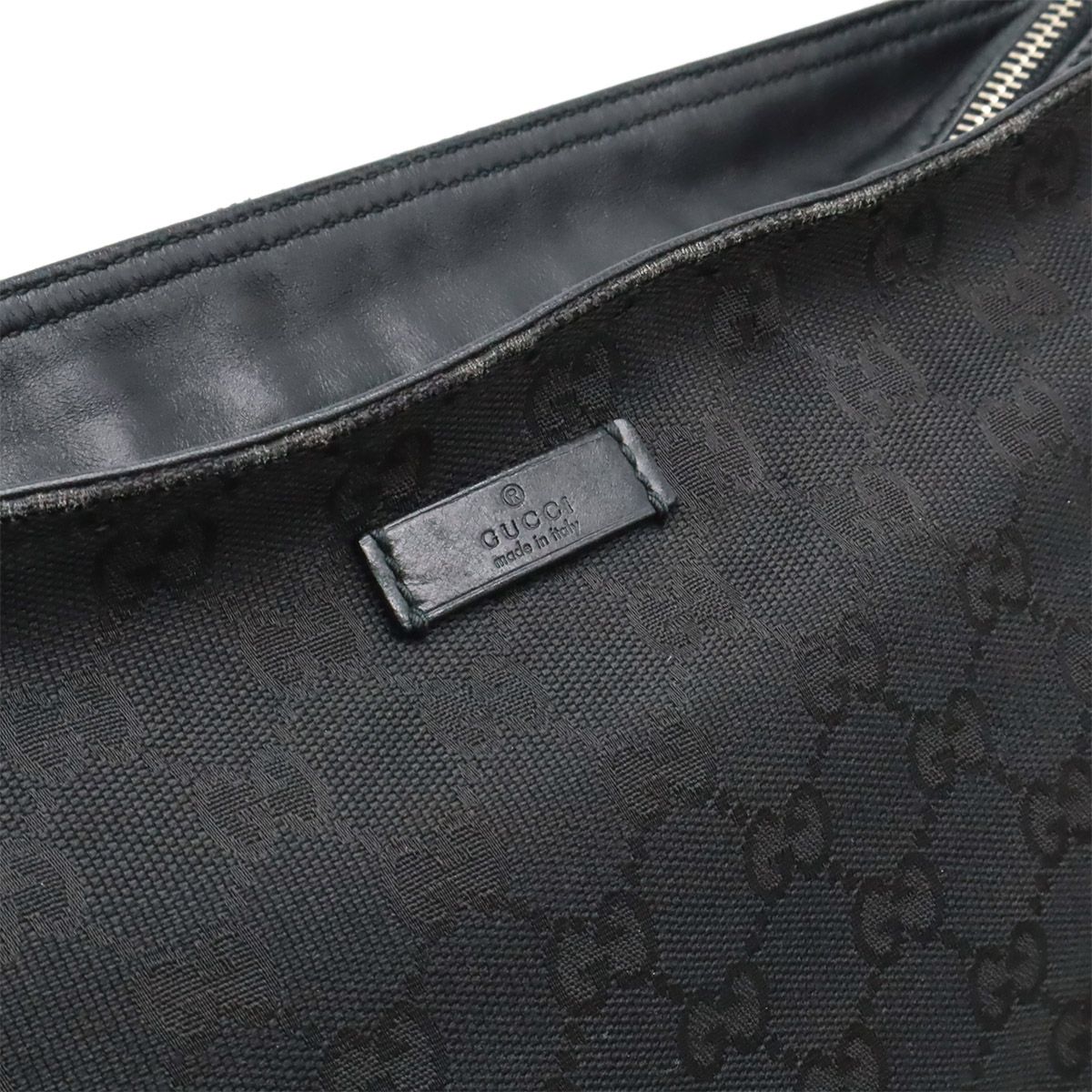 Gucci GG Canvas Sherry Line Shoulder Bag Crossbody Leather Black Green Red — view 9