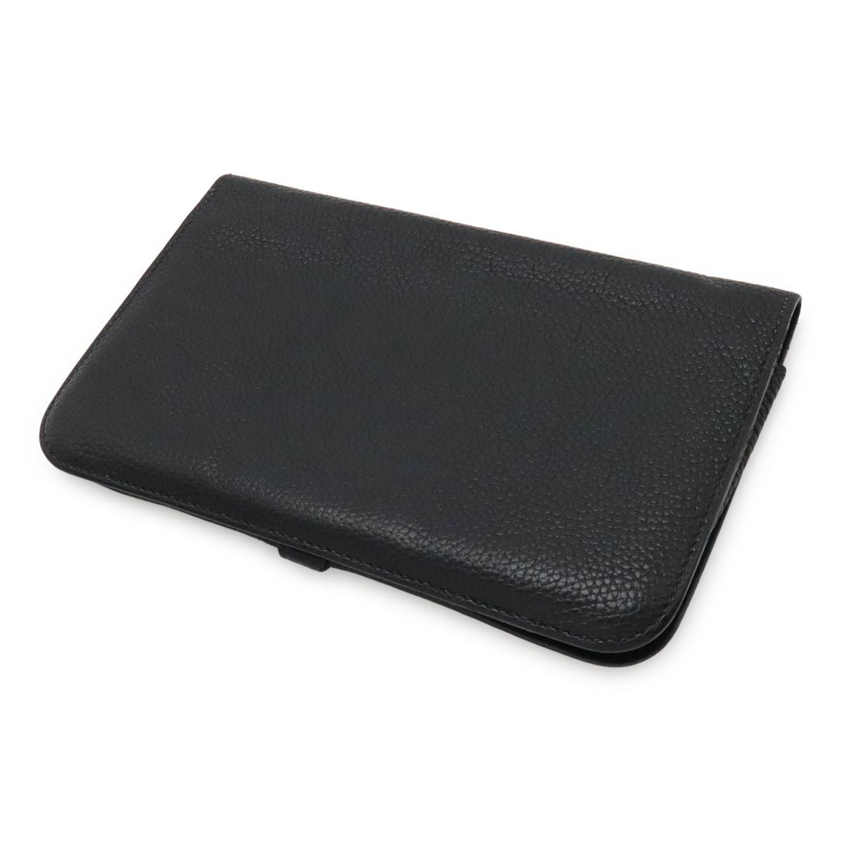 Hermes Dogon Duo GM Bifold Wallet Togo Leather Black Silver with Coin Case — view 2