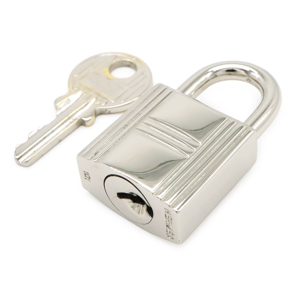 Hermes Cadena Padlock Key with Key Metal Silver