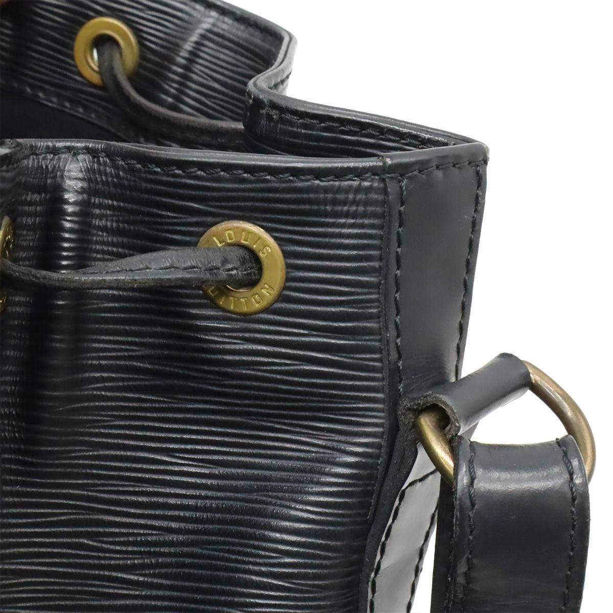 Louis Vuitton Epi Petit Noir Shoulder Bag Drawstring Black — view 6