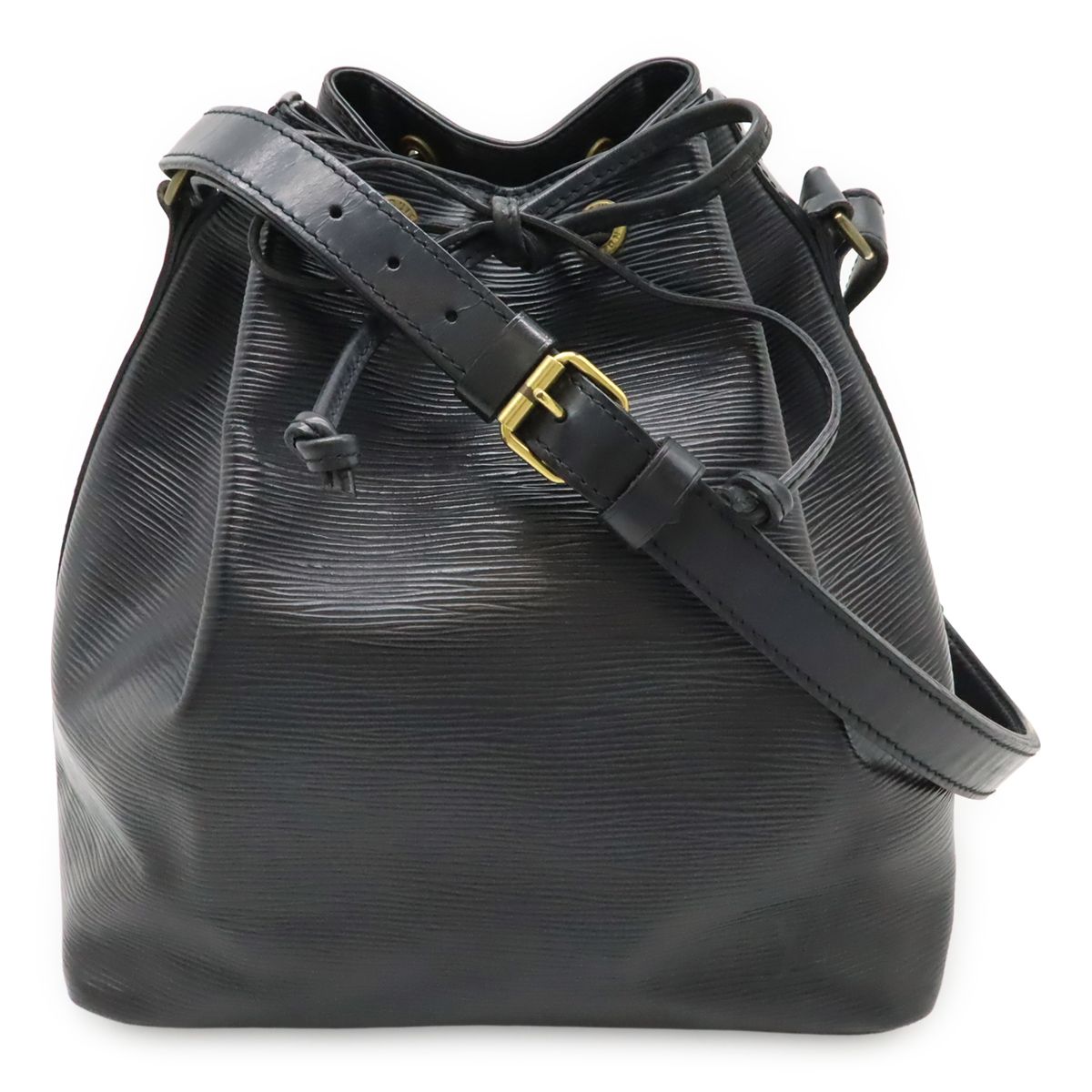Louis Vuitton Epi Petit Noir Shoulder Bag Drawstring Black
