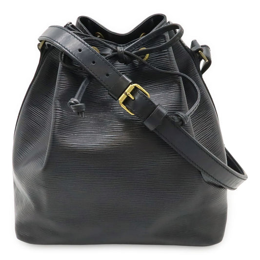 Louis Vuitton Epi Petit Noir Shoulder Bag Drawstring Black